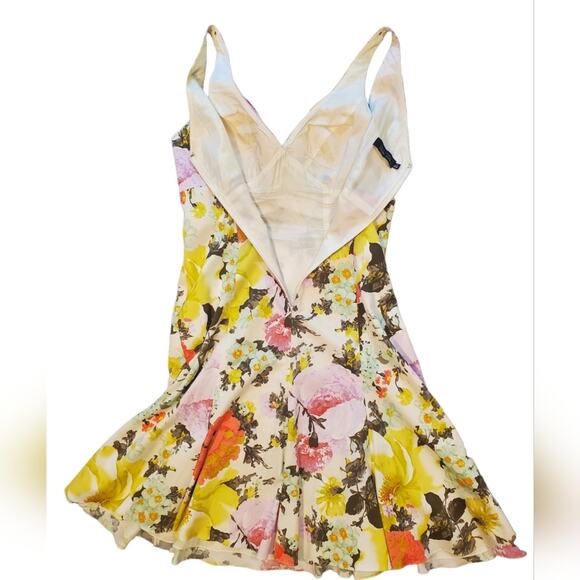 RICKIE FREEMAN for TERI JON Floral Cotton Dress Sz 10 has a lining flaw - Picture 8 of 13